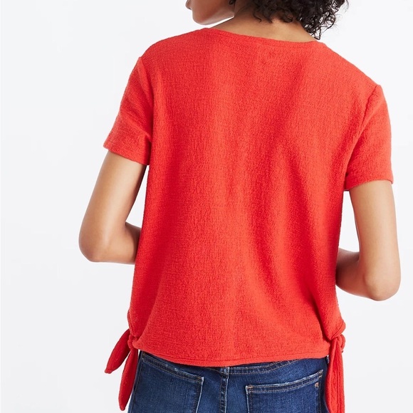 Madewell Texture & Thread Side-Tie Short Sleeve Top XS - Picture 3 of 9
